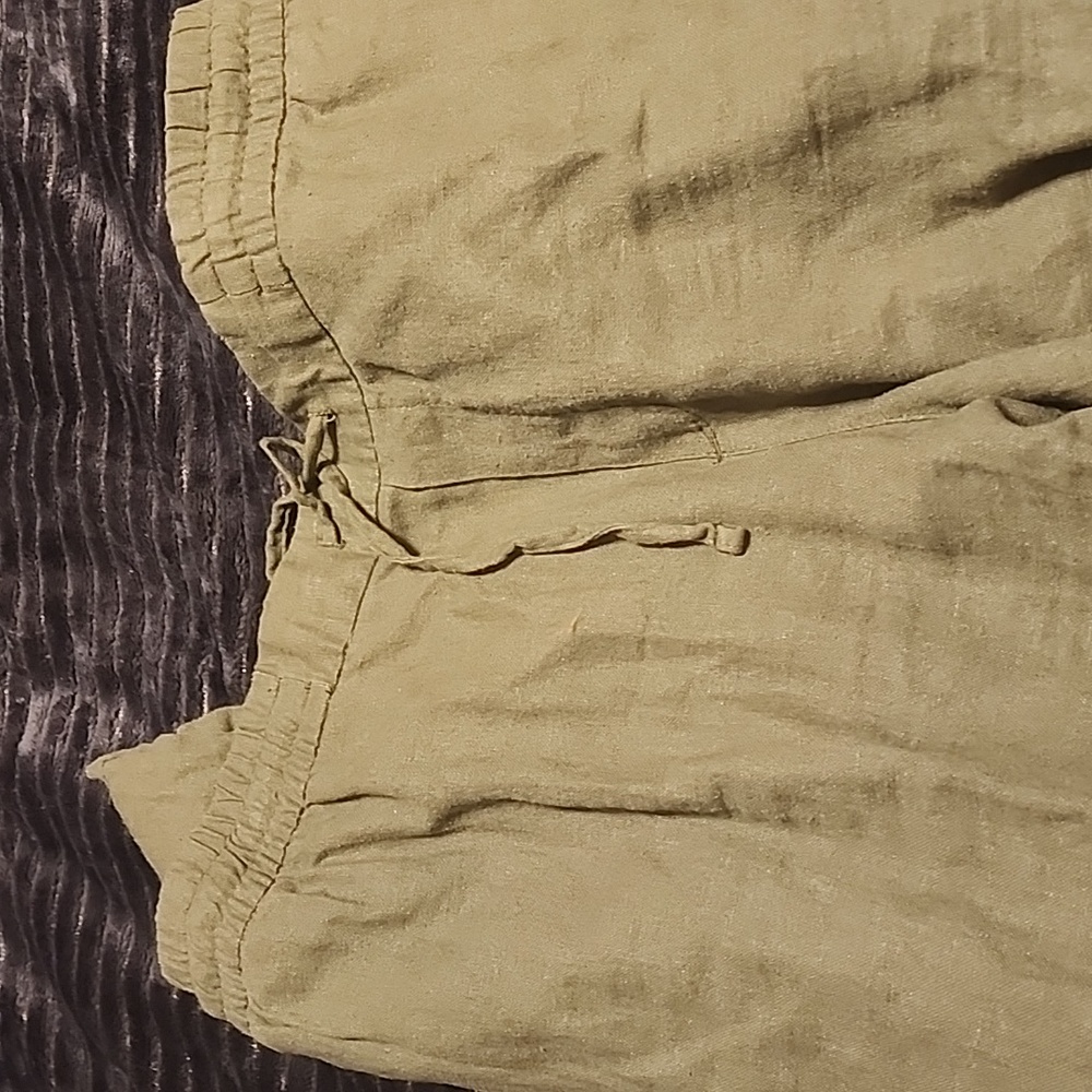 Old navy wide leg linen pants green
